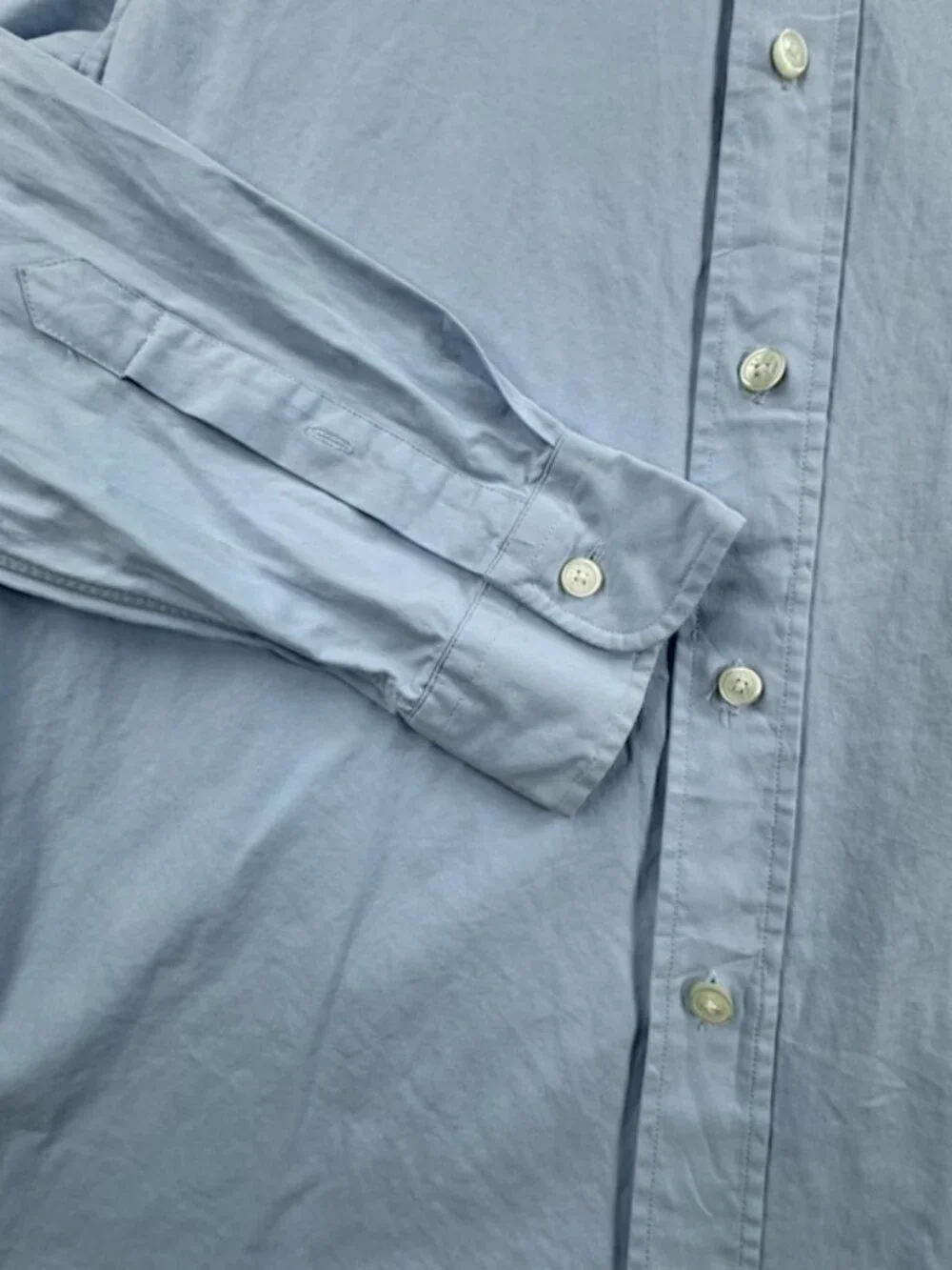 Kenzo Small Casual Button-Down Logo Blue Paris Long Sleeve Shirt Solid Men Adult